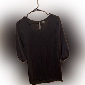 Rue21 Black Sheer Top with Keyhole Detail